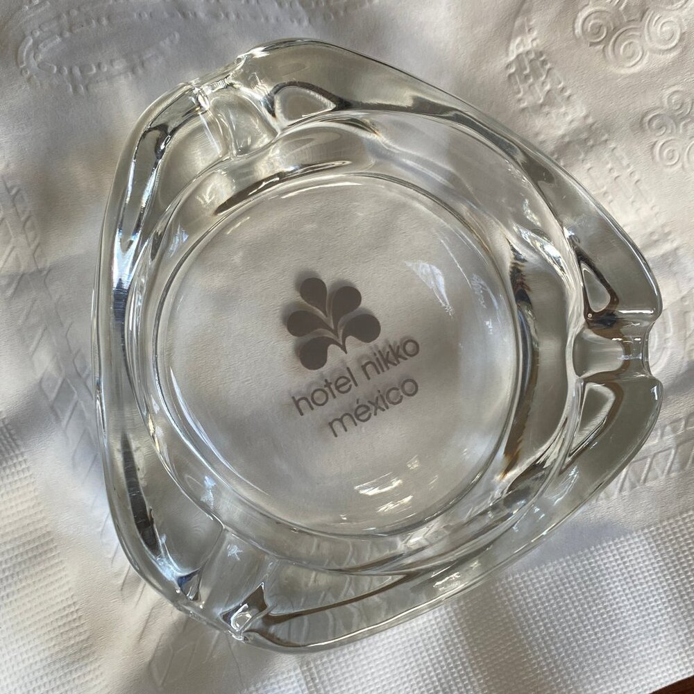 Vintage Hotel Nikko Mexico Glass Ashtray